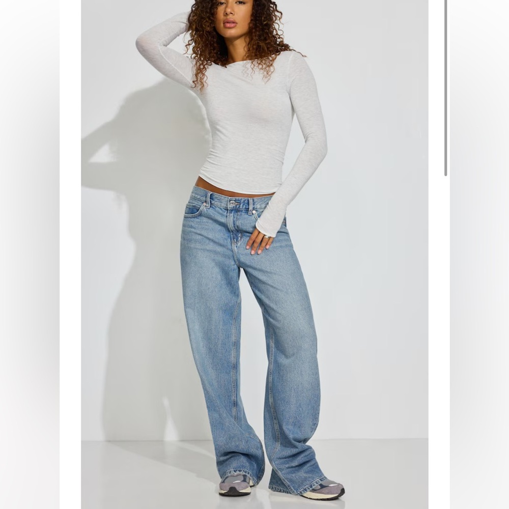 Garage Light Blue Straight Leg Jeans
